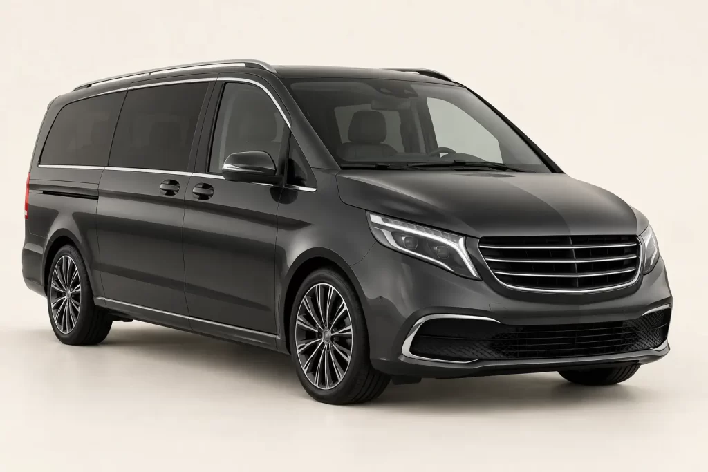 无品牌商务 MPV 车型方向示意;非实际车辆库存。
